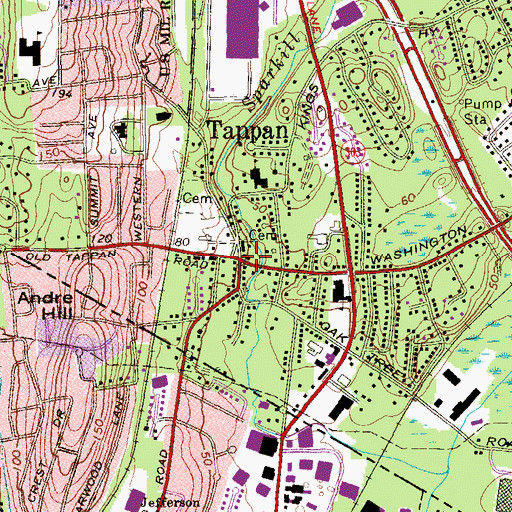 Topographic Map of Tappan, NY
