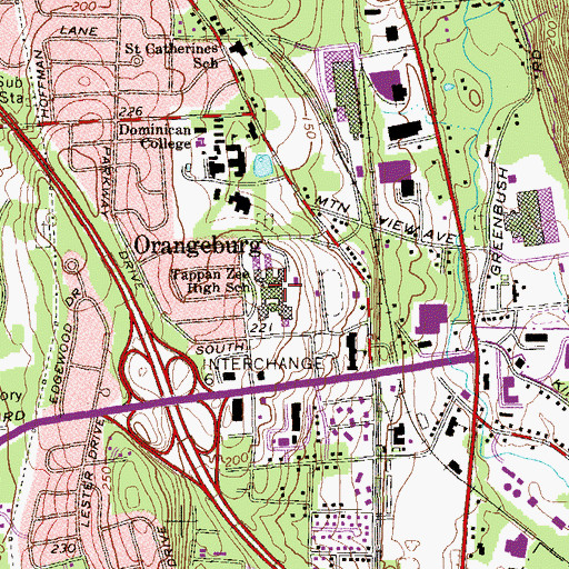 Topographic Map of Tappan Zee High School, NY