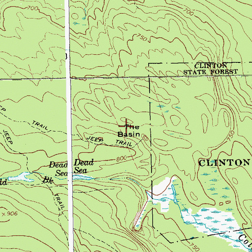 Topographic Map of The Basin, NY