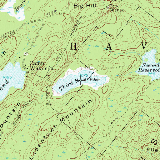 Topographic Map of Third Reservoir, NY