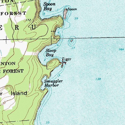 Topographic Map of Tiger Point, NY
