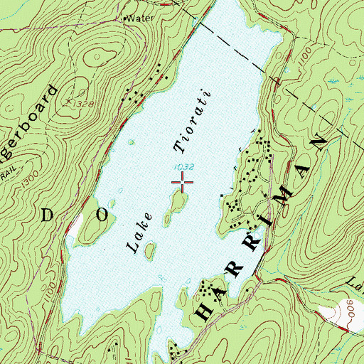 Topographic Map of Lake Tiorati, NY