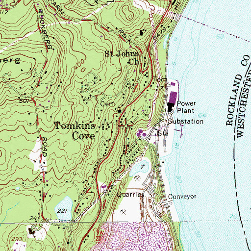Topographic Map of Tomkins Cove, NY