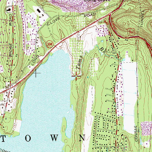 Topographic Map of Toms Brook, NY