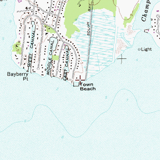 Topographic Map of Town Beach, NY