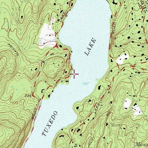 Topographic Map of Tuxedo Lake, NY