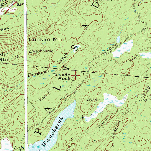 Topographic Map of Tuxedo Rock, NY
