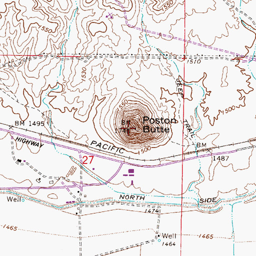 Topographic Map of Poston Butte, AZ