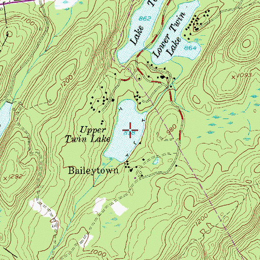 Topographic Map of Upper Twin Lake, NY