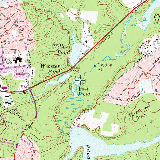 Topographic Map of Vail Pond, NY