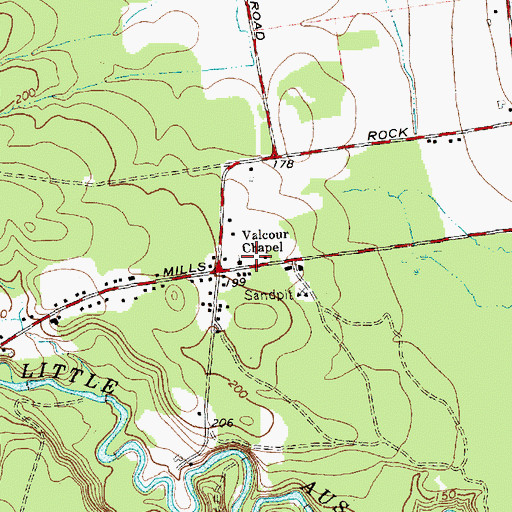 Topographic Map of Valcour Chapel, NY