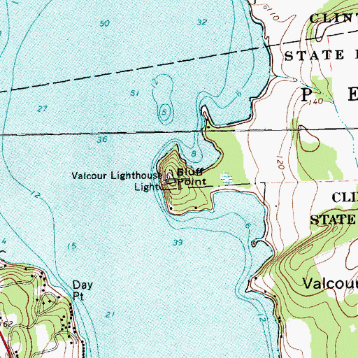 Topographic Map of Valcour Lighthouse Light, NY
