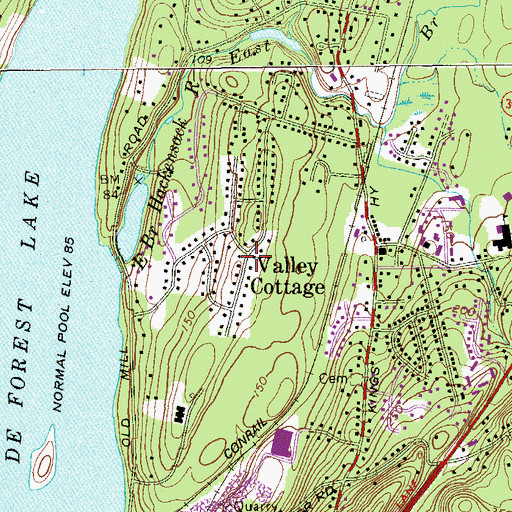 Topographic Map of Valley Cottage, NY