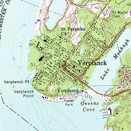 Topographic Map of Verplanck, NY