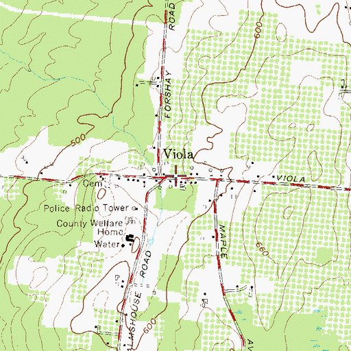 Topographic Map of Viola, NY
