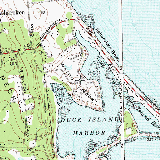 Topographic Map of Walnut Neck, NY
