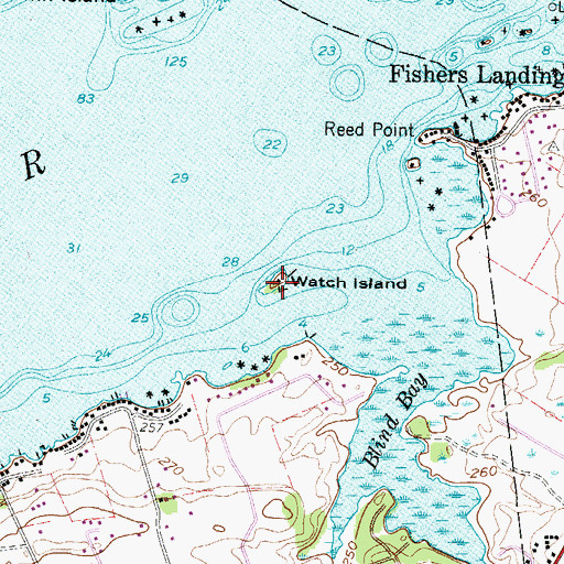 Topographic Map of Watch Island, NY