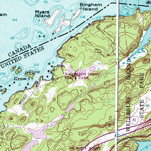 Topographic Map of Waterson Point Park, NY