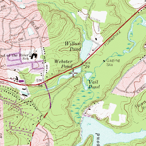 Topographic Map of Webster Pond, NY