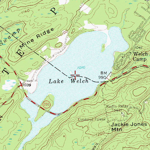Topographic Map of Lake Welch, NY
