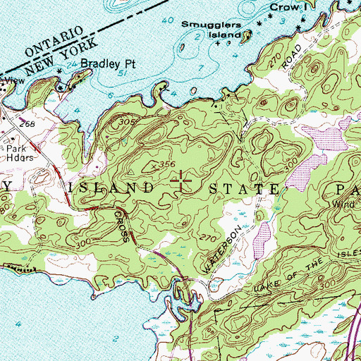 Topographic Map of Wellesley Island State Park, NY