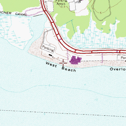 Topographic Map of West Beach, NY