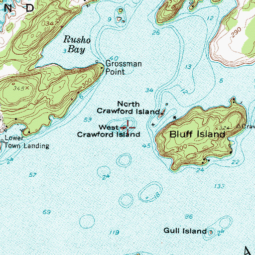 Topographic Map of West Crawford Island, NY
