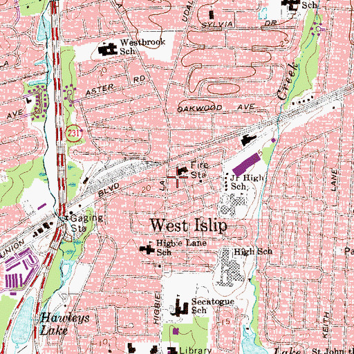 Topographic Map of West Islip, NY