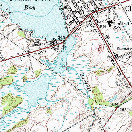 Topographic Map of Barrett Creek, NY