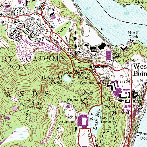 Topographic Map of Delafield Pond, NY