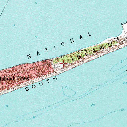 Topographic Map of Fire Island, NY