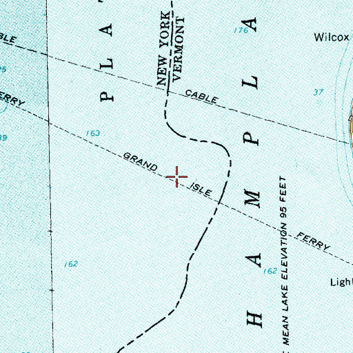 Topographic Map of Grand Isle Ferry, NY