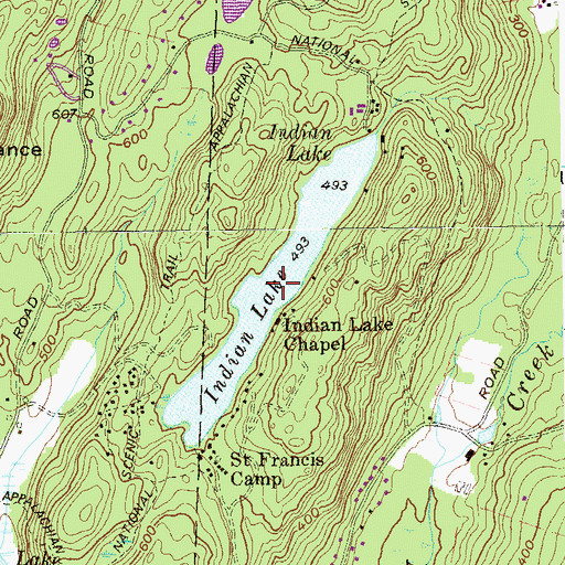 Topographic Map of Indian Lake, NY