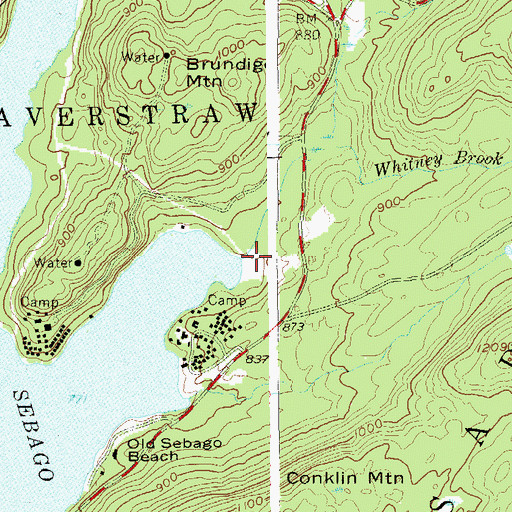 Topographic Map of Whitney Brook, NY