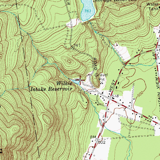 Topographic Map of Wilkie Intake Reservoir, NY