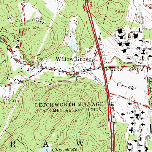 Topographic Map of Willow Grove, NY