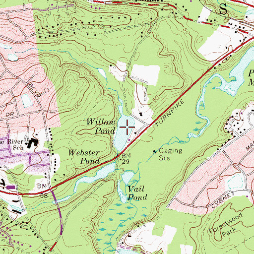 Topographic Map of Willow Pond, NY