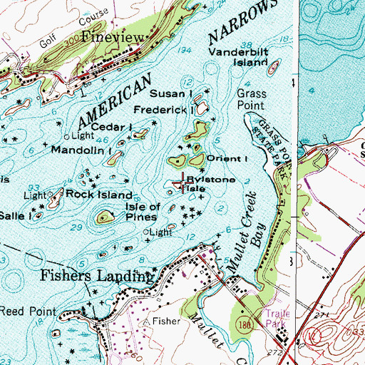 Topographic Map of Rylstone Isle, NY