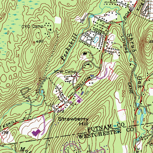 Topographic Map of YCW Camp, NY