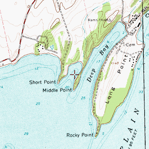 Topographic Map of Middle Bay, NY