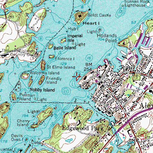 Topographic Map of Casino Island, NY