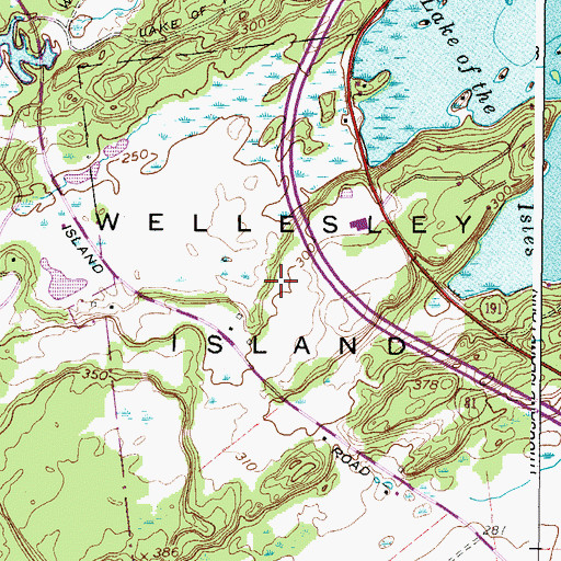 Topographic Map of Wellesley Island, NY