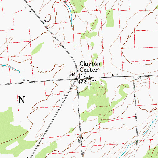 Topographic Map of Clayton Center, NY