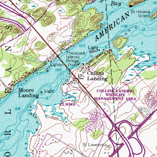 Topographic Map of Collins Landing, NY