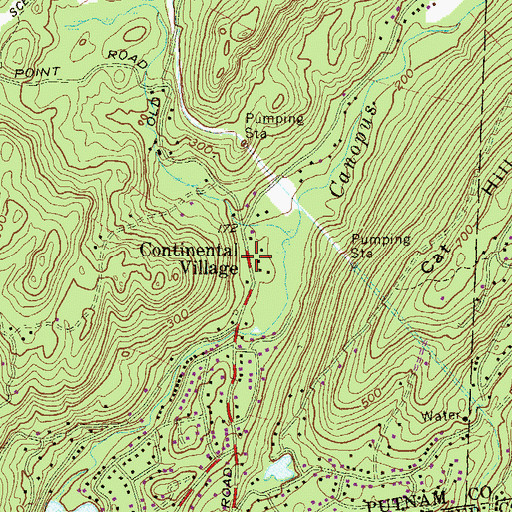 Topographic Map of Continental Village, NY