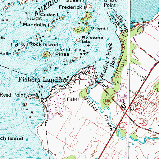 Topographic Map of Fishers Landing, NY