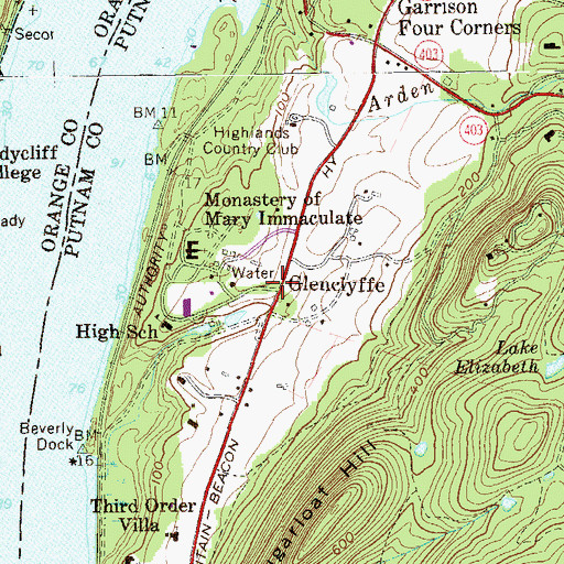 Topographic Map of Glenclyffe, NY