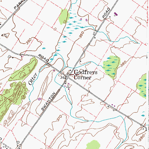 Topographic Map of Godfreys Corner, NY