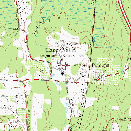 Topographic Map of Happy Valley, NY