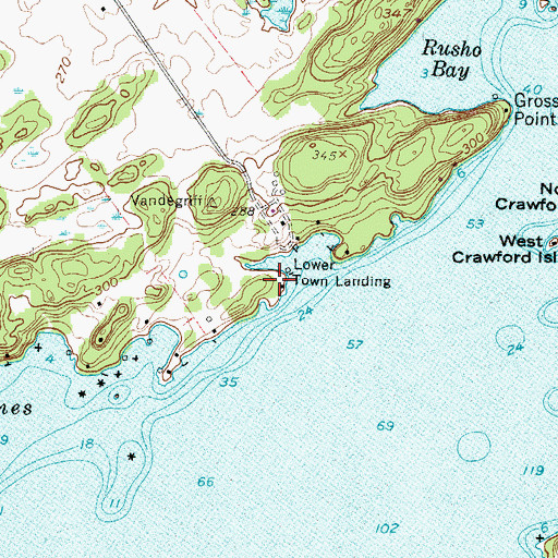 Topographic Map of Lower Town Landing, NY